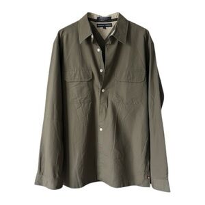 Tommy Hilfiger Olive Green Button Down Shirt Size Medium Classic Fit